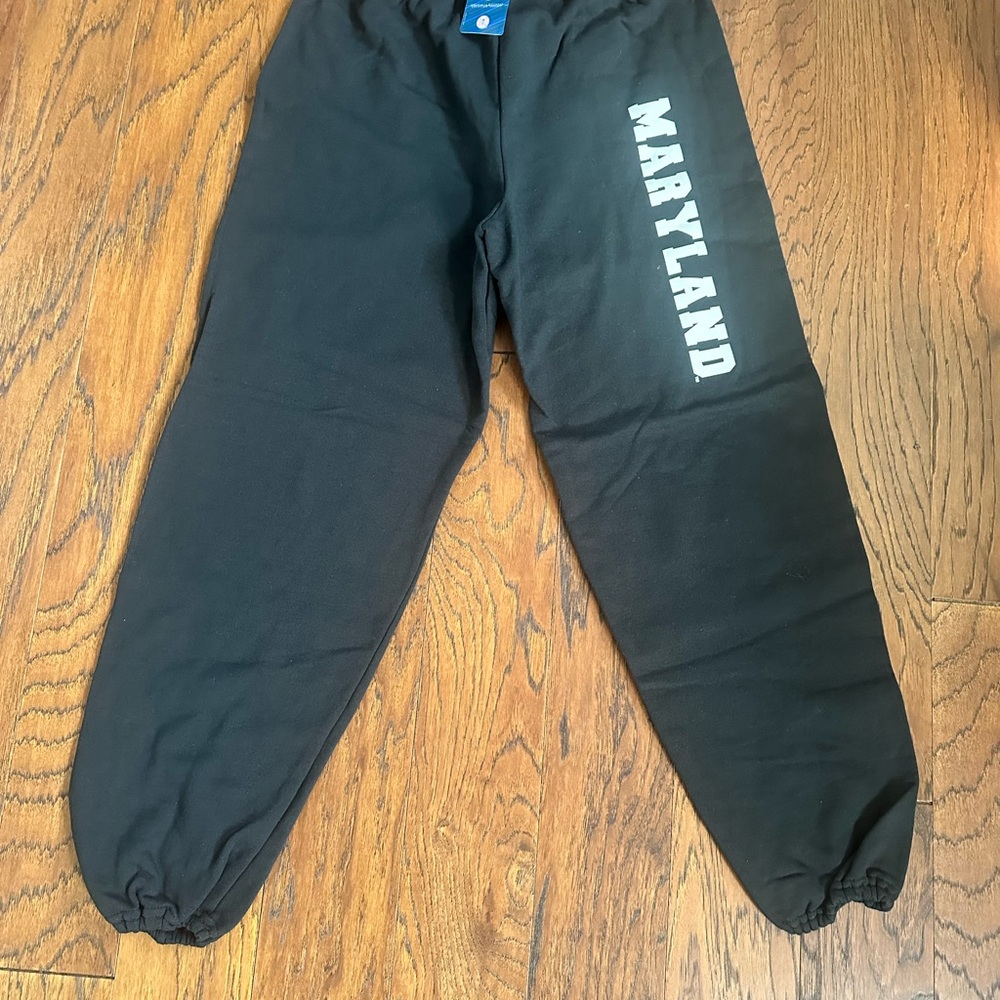 NWT University of Maryland Black Sweatpants Joggers Terps
